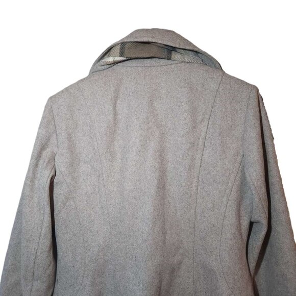 London Fog Wool-blend Jacket Women's Medium, Beige, Plaid Scarf Warm Winter Fall - Picture 11 of 15